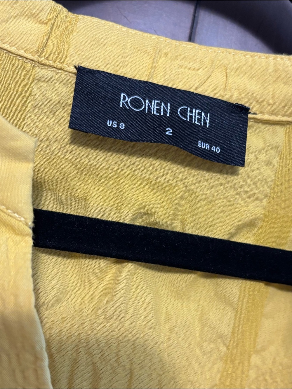 RONEN CHEN designer YELLOW SHORT SLEEVE DRESS MINI LENGTH size 8 - Picture 5 of 5